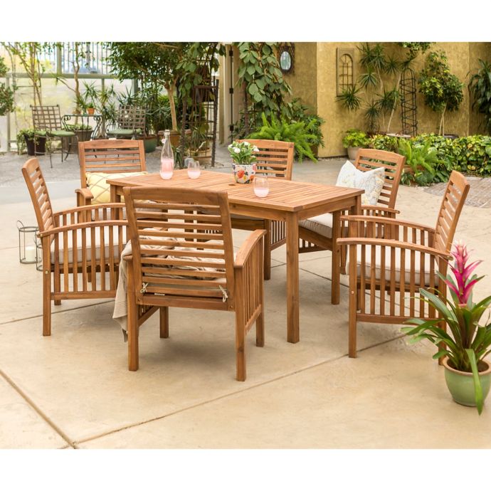 Forest Gate Arvada 7 Piece Acacia Wood Outdoor Dining Set Bed Bath Beyond