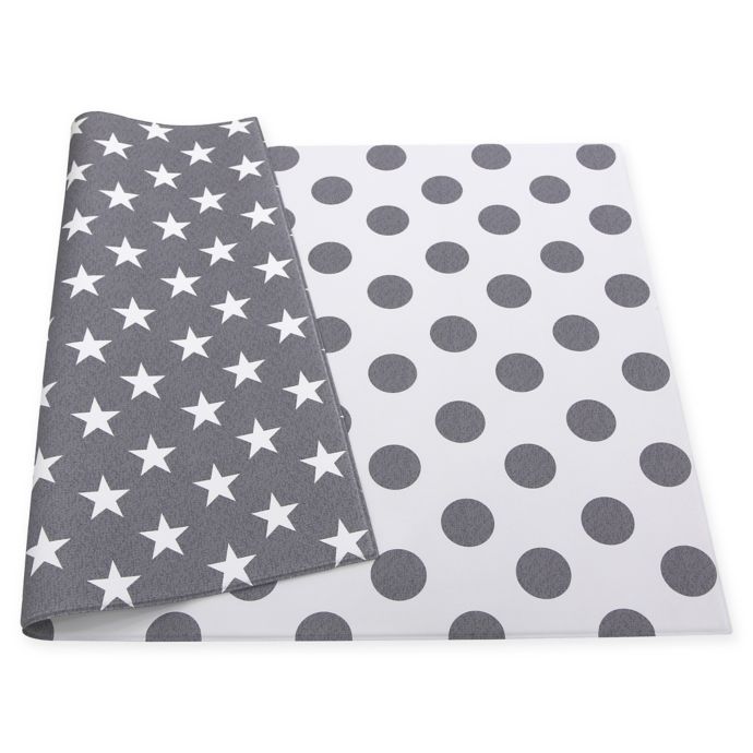 Baby Care Dots And Stars Reversible Baby Play Mat In Grey Bed Bath Beyond