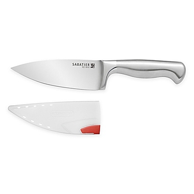 Sabatier&reg; EdgeKeeper 6-Inch Chef Knife with Sheath in Silver. View a larger version of this product image.