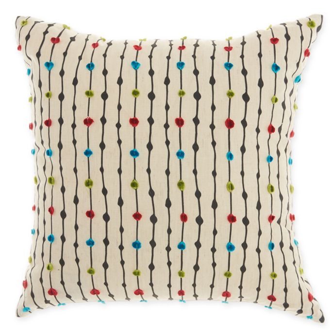 Mina Victory By Nourison Dot Square Throw Pillow In Nautral Bed