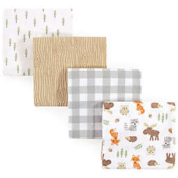 Hudson Baby® Woodland Flannel 4-Pack Receiving Blankets in Green