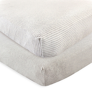 Touched by Nature Organic Cotton Fitted Crib Sheets in Grey (Set of 2). View a larger version of this product image.