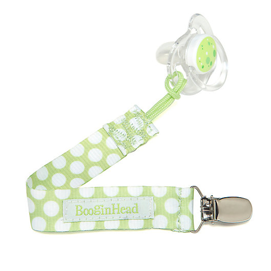 Alternate image 1 for BooginHead® PaciGrip Pacifier Holder in Green Dot