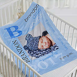 All About Baby Boy Fleece Photo Blanket