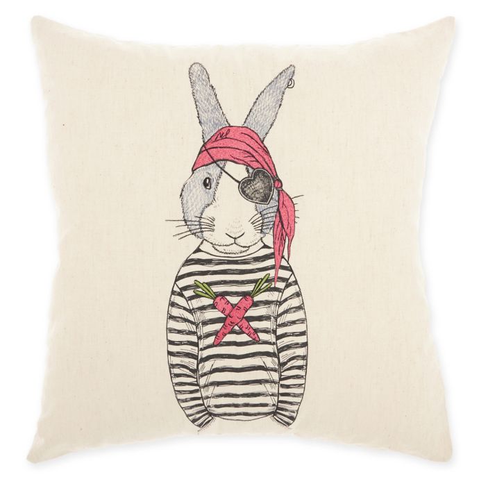 Mina Victory By Nourison Pirate Rabbit Square Throw Pillow In
