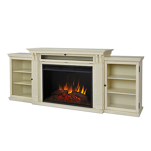Real Flame Tracey Grand Electric, Distressed White Tv Console With Fireplace