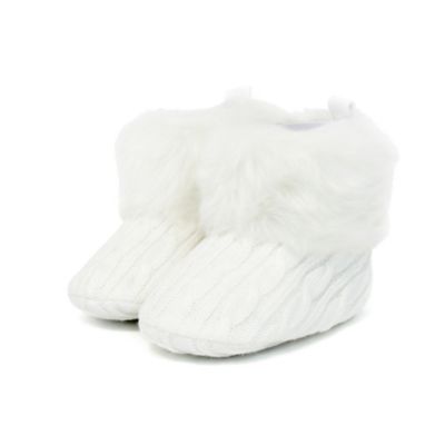 faux fur boots white