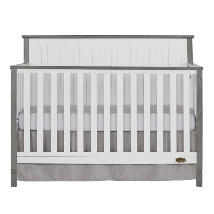 Dream On Me Alexa Ii 5 In 1 Convertible Crib In White Silver