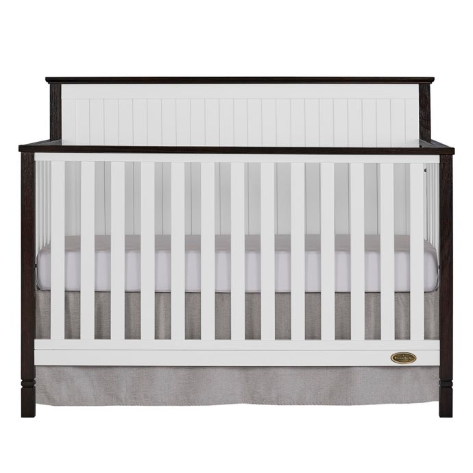 Dream On Me Alexa Ii 5 In 1 Convertible Crib In White Dark Brown