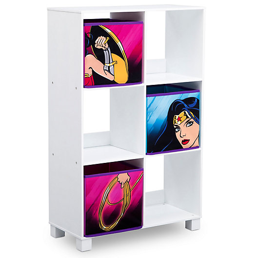 Alternate image 1 for DC Comics Wonder Woman 6-Cubby Deluxe Storage Unit in Pink
