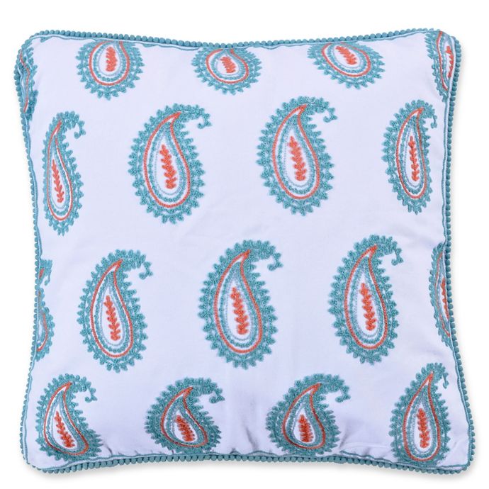 Levtex Home Linda Paisley Square Throw Pillow in White ...