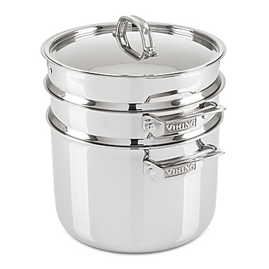 Viking&reg; 3-Ply Stainless Steel 8 qt. Multi-Cooker Pot with Steamer. View a larger version of this product image.