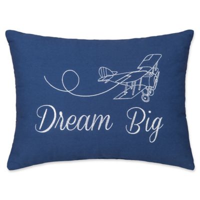 Dream Big Oblong Throw Pillow in Blue