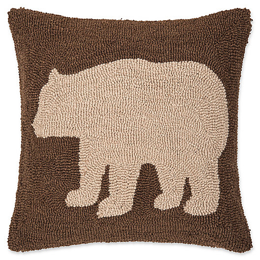 Alternate image 1 for Killian Ridge Bear Hooked Square Throw Pillow in Brown