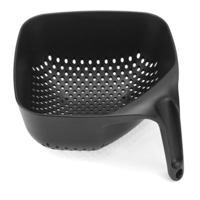 black plastic colander