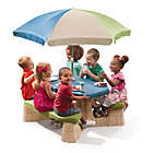 Alternate image 1 for Step2&reg; Naturally Playful Picnic Table with Umbrella in Blue
