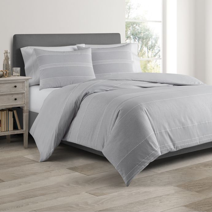 Real Simple Duo Driftwood Coverlet Duvet Cover Set Bed Bath