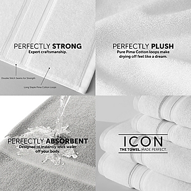 Wamsutta&reg; Icon PimaCott&reg; Washcloth in Slate Grey. View a larger version of this product image.