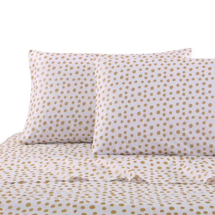 gold polka dot sheets queen