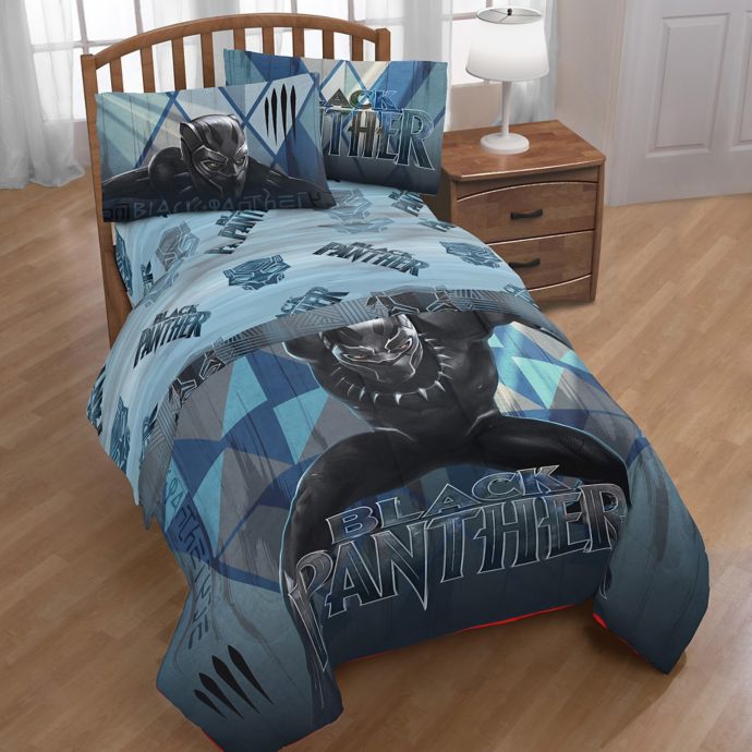 Marvel Black Panther Tribe Reversible Twin Comforter In Blue