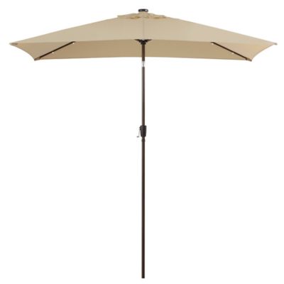 Destination Summerdestination Summer 11 Foot Rectangular Solar Aluminum Patio Umbrella In Natural Dailymail