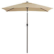 Destination Summer 11-Foot Rectangular Solar Aluminum Patio Umbrella in Natural