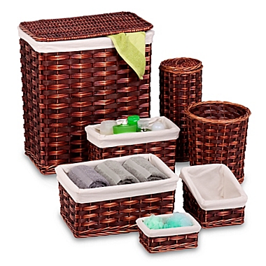 Honey-Can-Do&reg; 7-Piece Wicker Hamper and Bath Set. View a larger version of this product image.