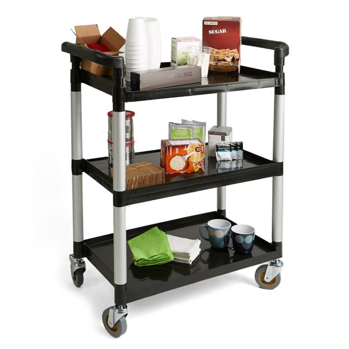 Mind Reader 3Tier Rolling Coffee Cart in Black Bed Bath and Beyond