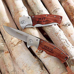 Sarge Groomsman Wooden Handle Folding Knife