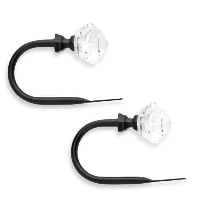 Clarity Square Black Holdbacks (Set of 2) Bed Bath & Beyond