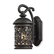 ELK Lighting Tuscany Coast 1-Light Wall Bracket In Weathered Charcoal And Clear Seeded Glass