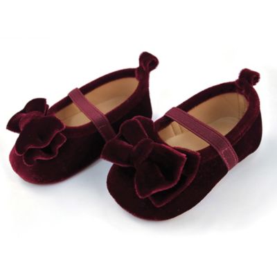 burgundy baby girl shoes