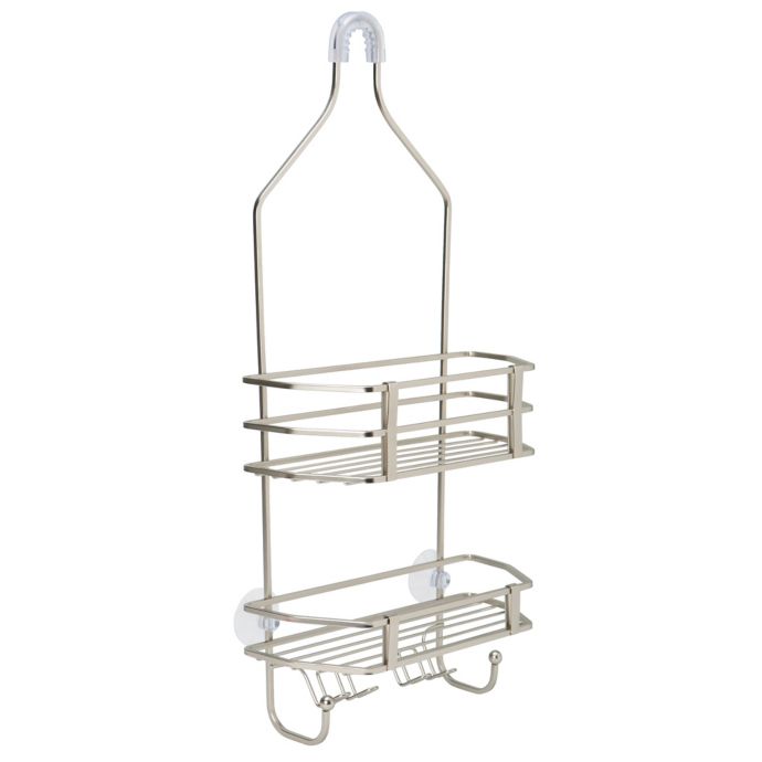 Bath Bliss 2-Tier Moderno Square Wire Shower Caddy in Satin | Bed Bath ...