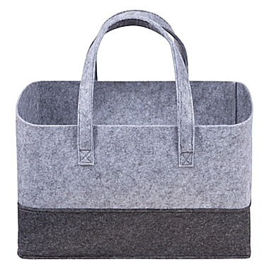 Sammy &amp; Lou Felt Essential Storage Tote in Light Grey/Dark Grey. View a larger version of this product image.