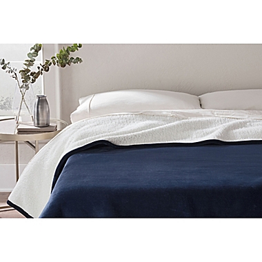 UGG&reg; Avalon Twin Blanket in Navy. View a larger version of this product image.