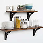 Alternate image 5 for Kate and Laurel Corblynd Wooden Wall Shelf in Brown/Black