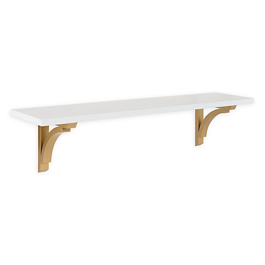 Kate And Laurel Corblynd Wall Shelf In White Gold Bed Bath Beyond - Wall Shelves White And Gold