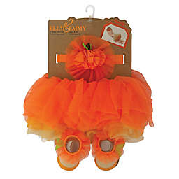Elly & Emmy 3-Piece Halloween Tutu, Headband, and Bootie Set in Orange