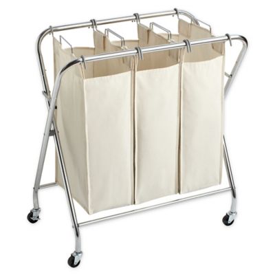 triple laundry hamper with lid