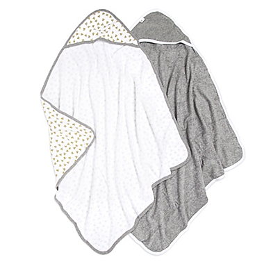 Burt&#39;s Bees Baby&reg; 2-Pack Hooded Towels in Cloud. View a larger version of this product image.