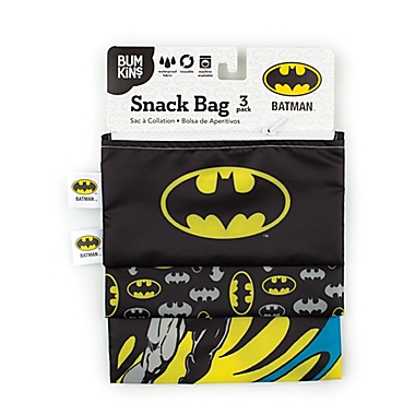 Bumkins DC Comics Superman Reusable Cloth Zippered Snack Bags Set of 3 