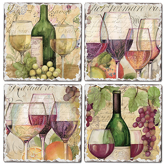 Alternate image 1 for CounterArt® 4-Piece Wine Country Square Coaster Set