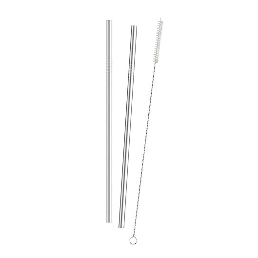 Good Straw by Good Studio Curved Stainless Steel Straw with Wood Carrying Case