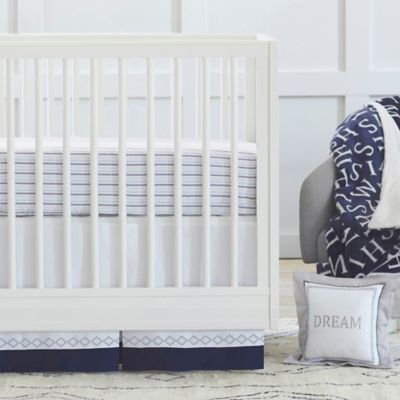 navy and grey crib bedding