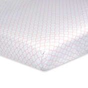 Just Born&reg; Dream Trellis Fitted Crib Sheet in Pink/White