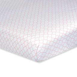 Just Born® Dream Trellis Fitted Crib Sheet in Pink/White