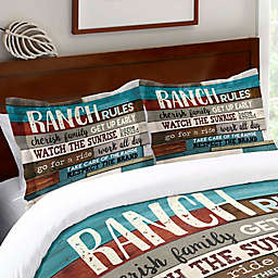 Laural Home® Southwest Ranch Rules Standard Pillow Sham in Blue