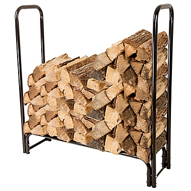 Pure Garden 4-Foot Firewood Log Rack in Black. View a larger version of this product image.