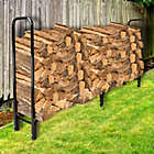 Alternate image 2 for Pure Garden 8-Foot Firewood Log Rack with Cover in Black