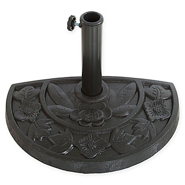 Pure Garden Half Round Umbrella Base in Black. View a larger version of this product image.
